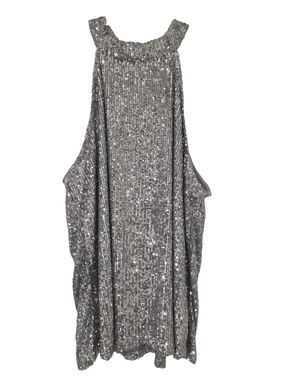 Cable & Gauge Silver Sequin Halter Top Size XL